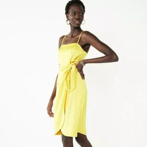 Nine West Side-Tie Yellow Midi Dress Sz XXL